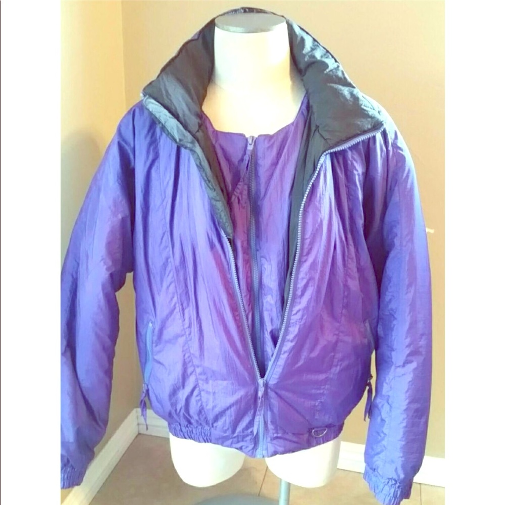 Vintage Sportscaster purple puffer jacket EUC
